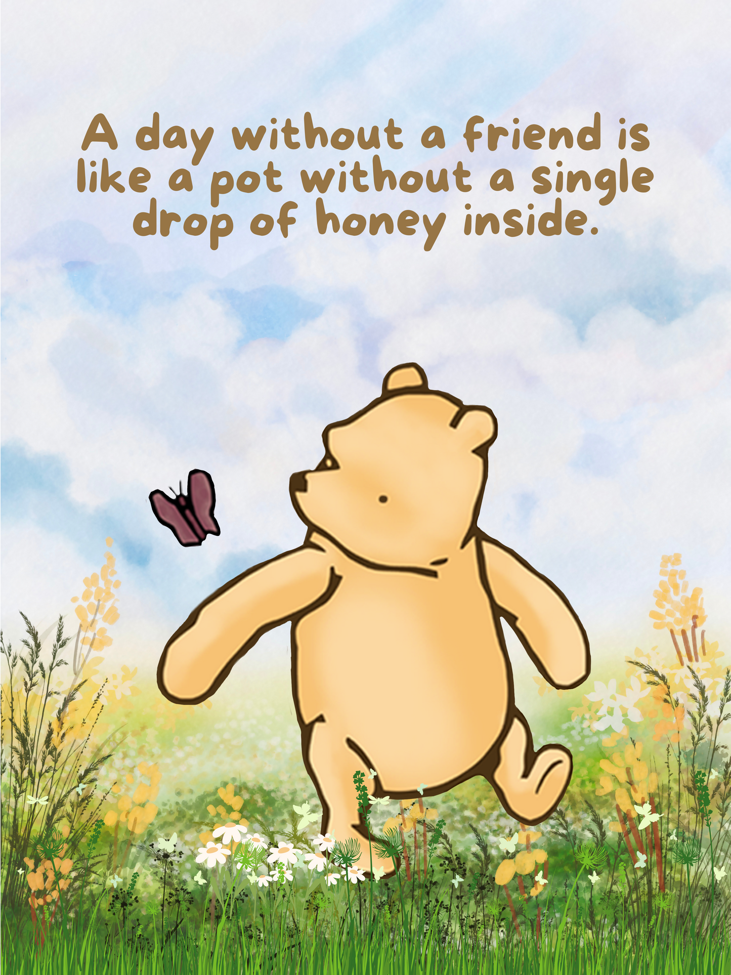 New Release Standard Blanket - Winnie the Pooh A Day without a Friend Baby Blanket