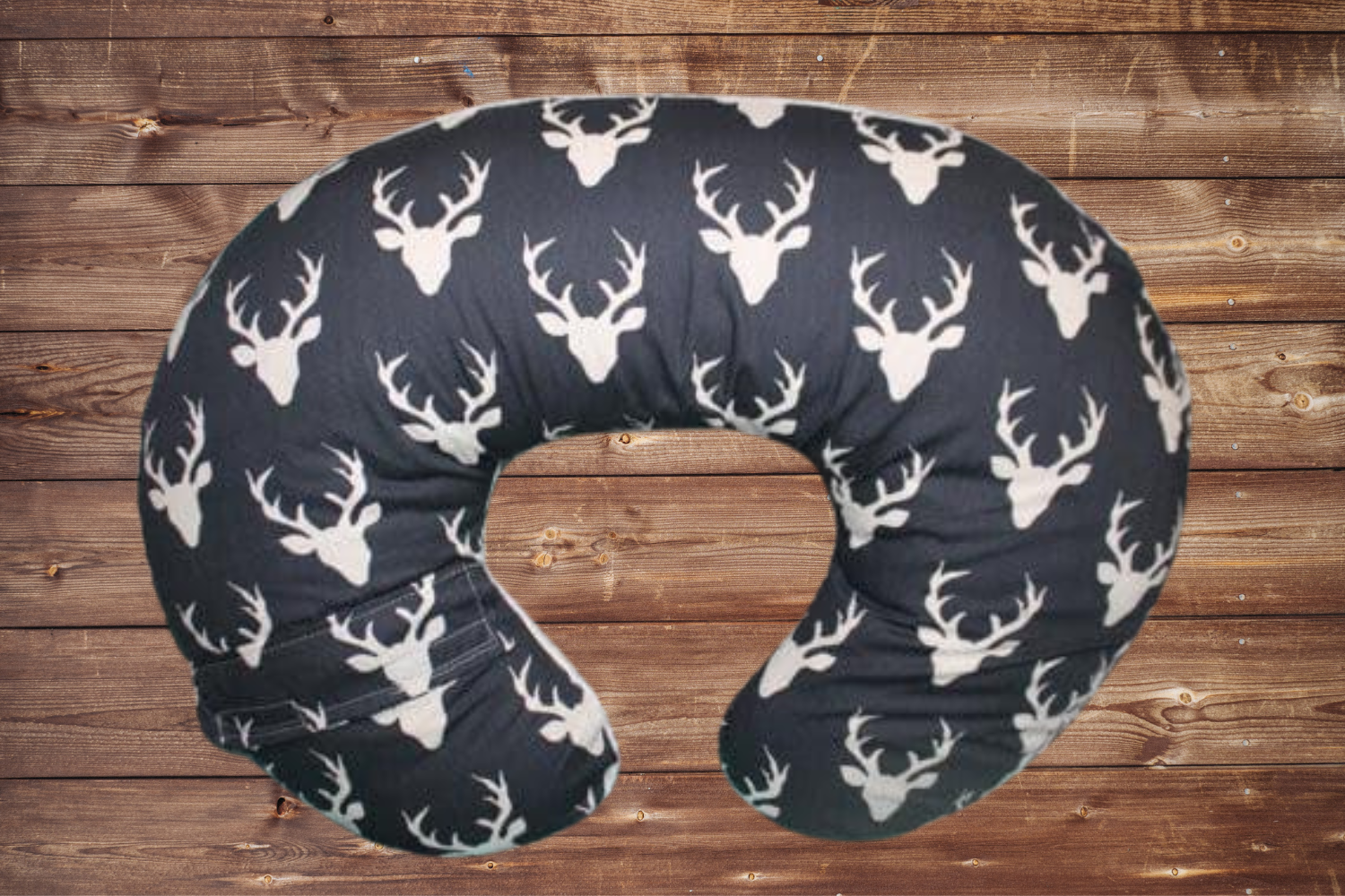 Nursing Pillow Cover - Navy Buck and Fawn Minky Woodland Cover - DBC Baby Bedding Co 