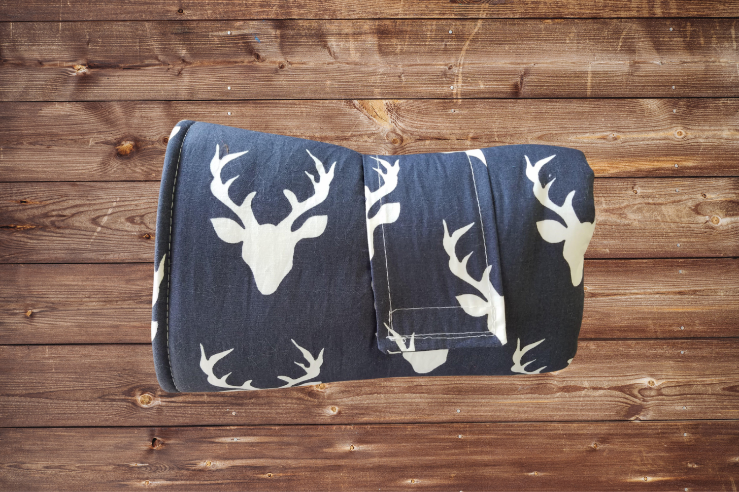 On the Go Changing Pad - Navy Buck and Gray Minky interior - DBC Baby Bedding Co 