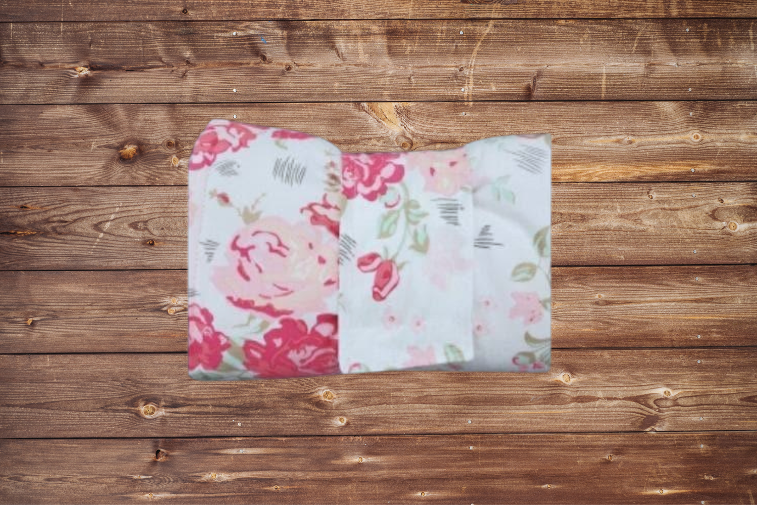 On the Go Changing Pad- Romantic Roses with Blush Minky interior - DBC Baby Bedding Co 