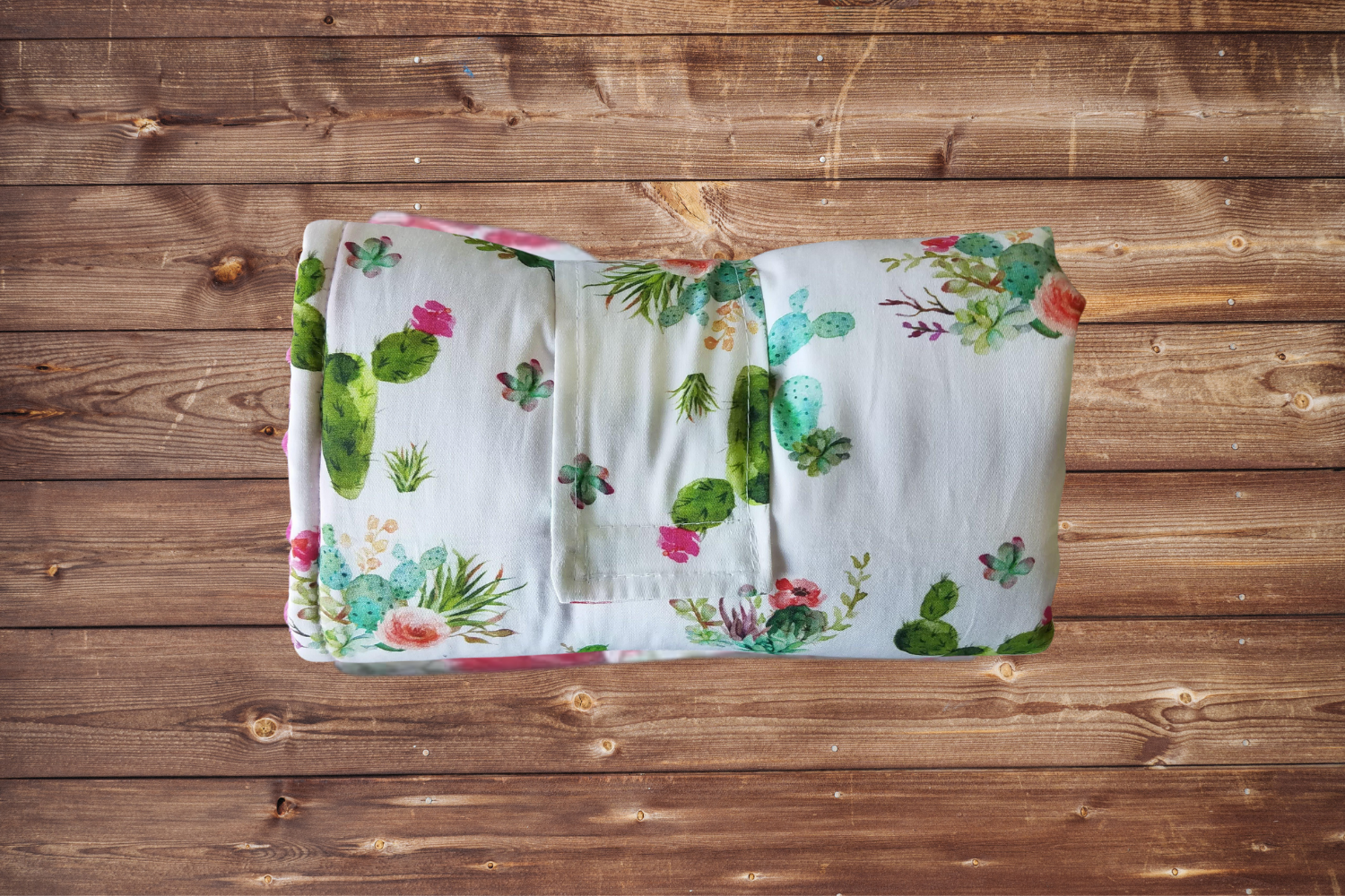 On the Go Changing Pad- Watercolor Cactus Western and Minky Interior - DBC Baby Bedding Co 