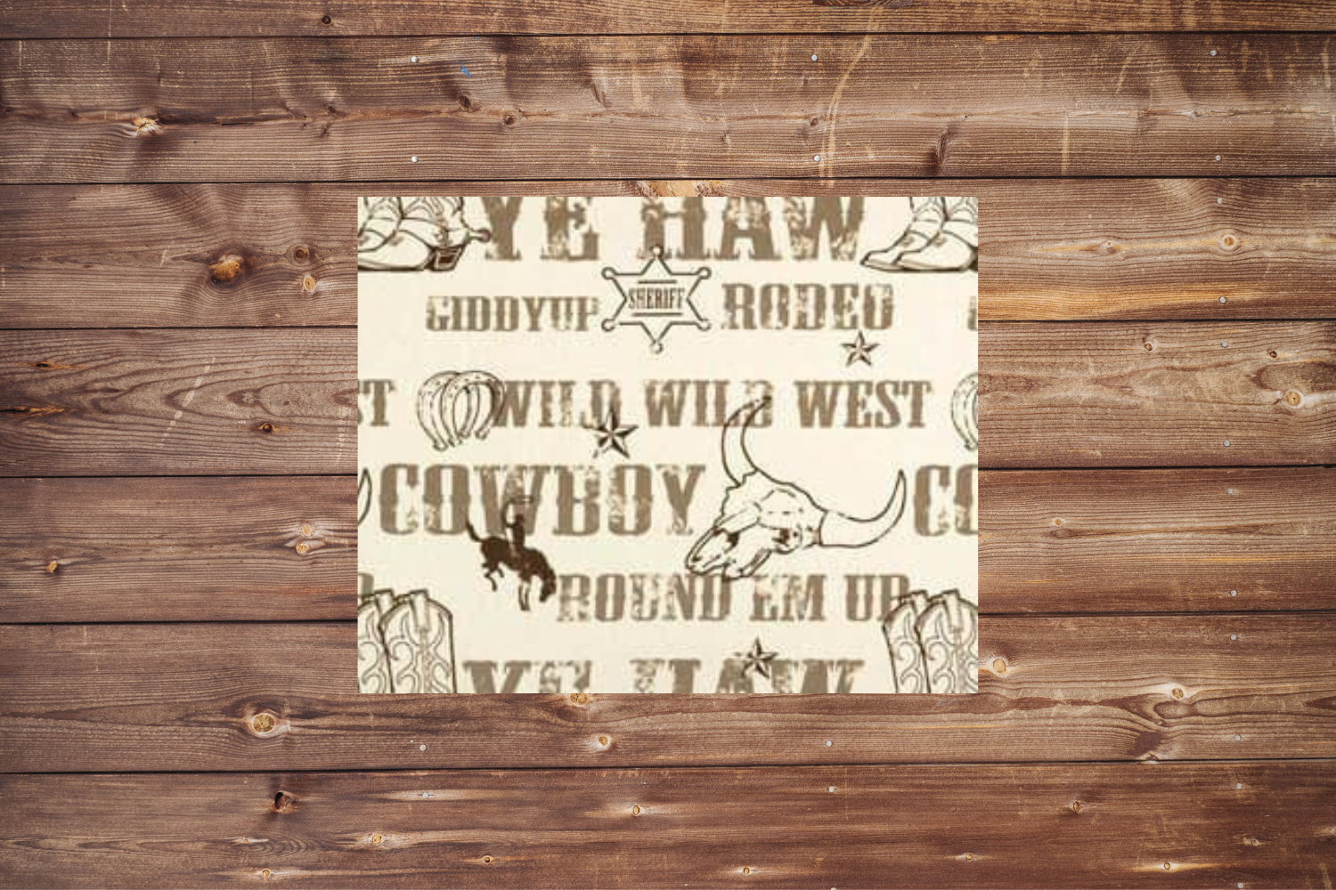 On the Go Changing Pad- Wild West Cowboys and Minky Interior - DBC Baby Bedding Co 
