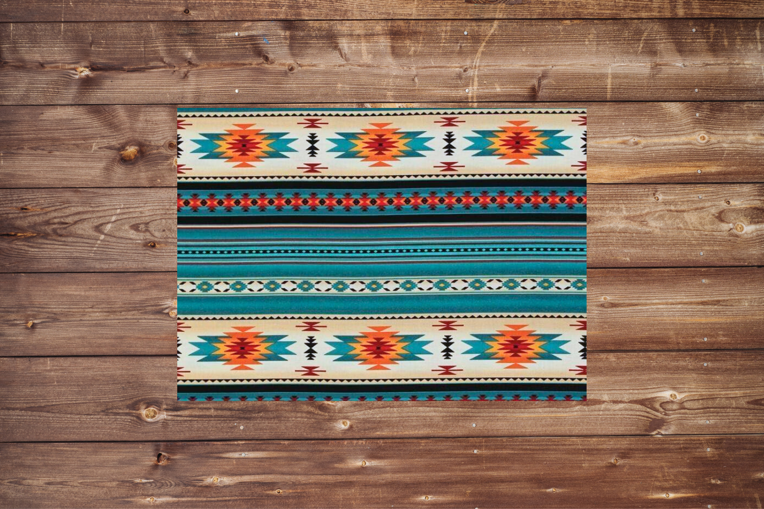 On the Go Changing Pad- Teal Aztec Western and Black Minky Interior - DBC Baby Bedding Co 