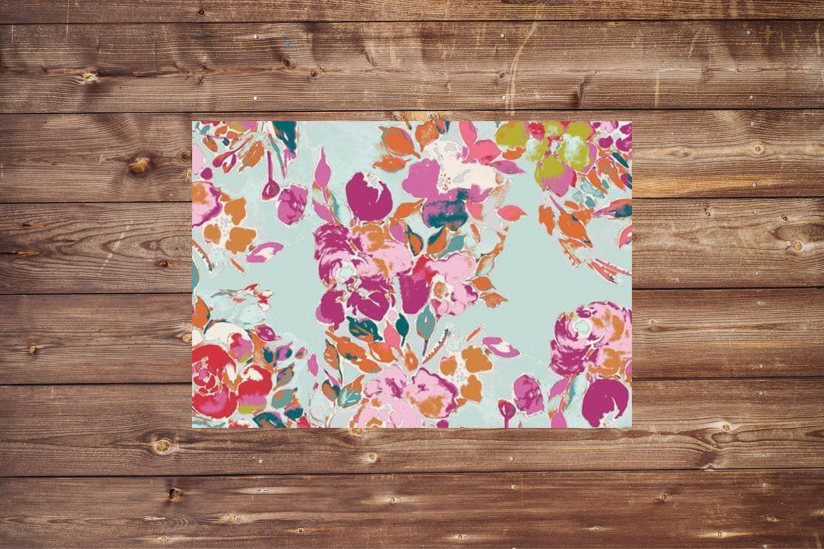 On the Go Changing Pad- Summer Floral and Minky Interior - DBC Baby Bedding Co 