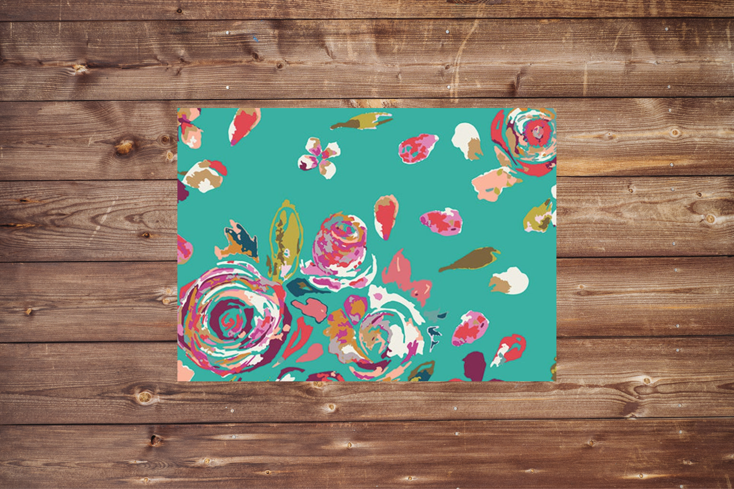 On the Go Changing Pad- Teal Floral and Minky Interior - DBC Baby Bedding Co 