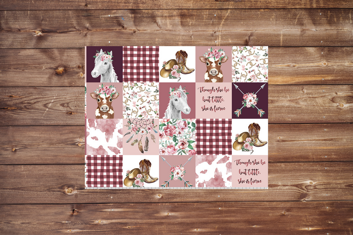 On the Go Changing Pad- Cowgirl Minky Woodland and Minky Interior - DBC Baby Bedding Co 