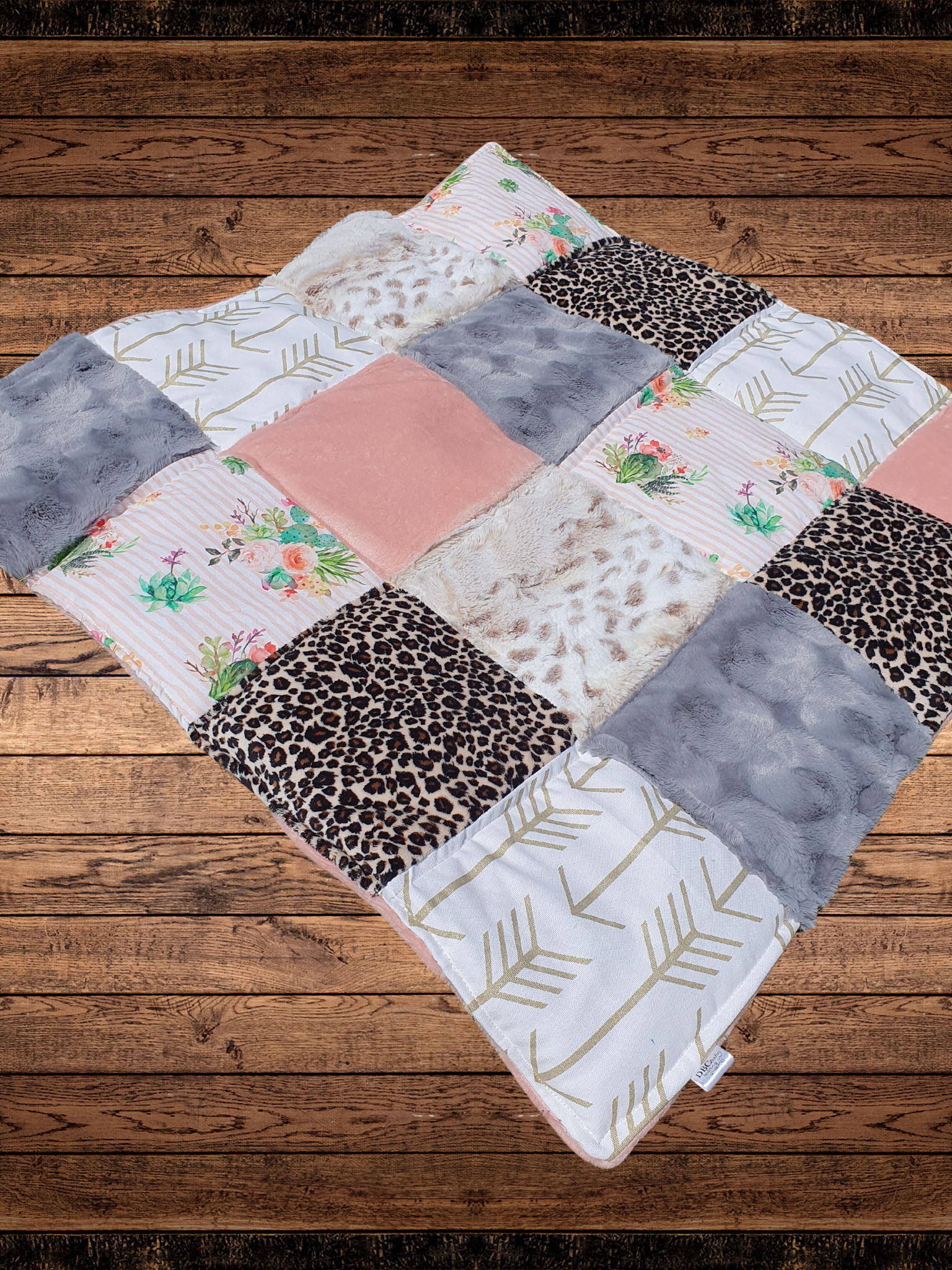 Playmat - Cactus and Cheetah Minky - DBC Baby Bedding Co 