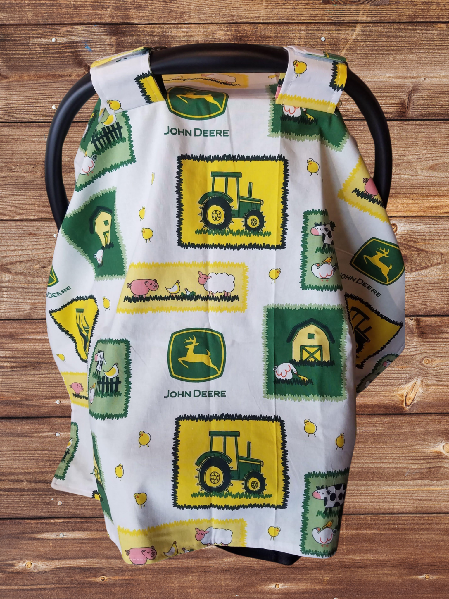 Carseat Tent- John Deere Tractor and Farm Animal Farm Tent - DBC Baby Bedding Co 