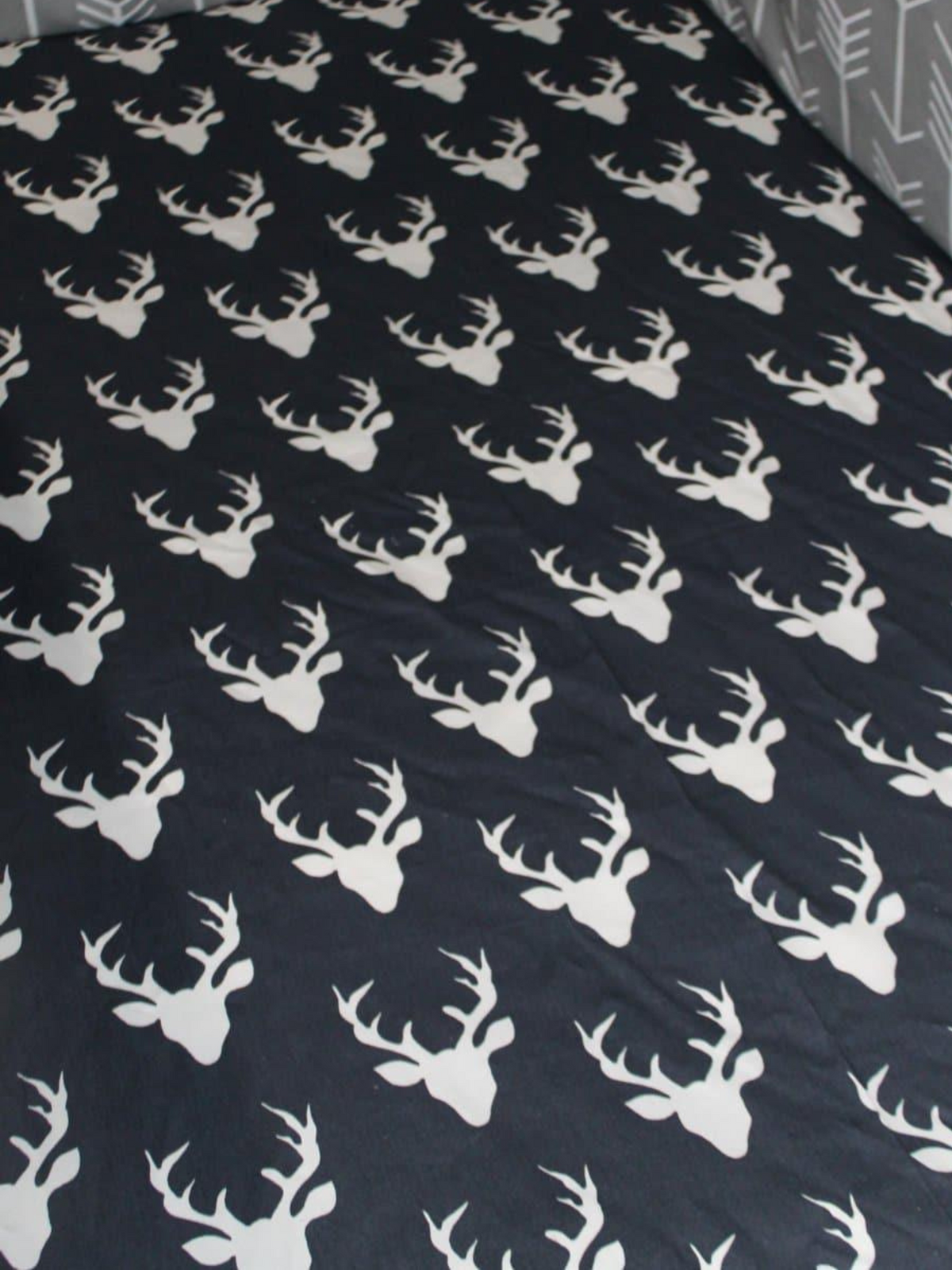 Fitted Sheet - Navy Buck Woodland Sheet : All Bed Sizes - DBC Baby Bedding Co 