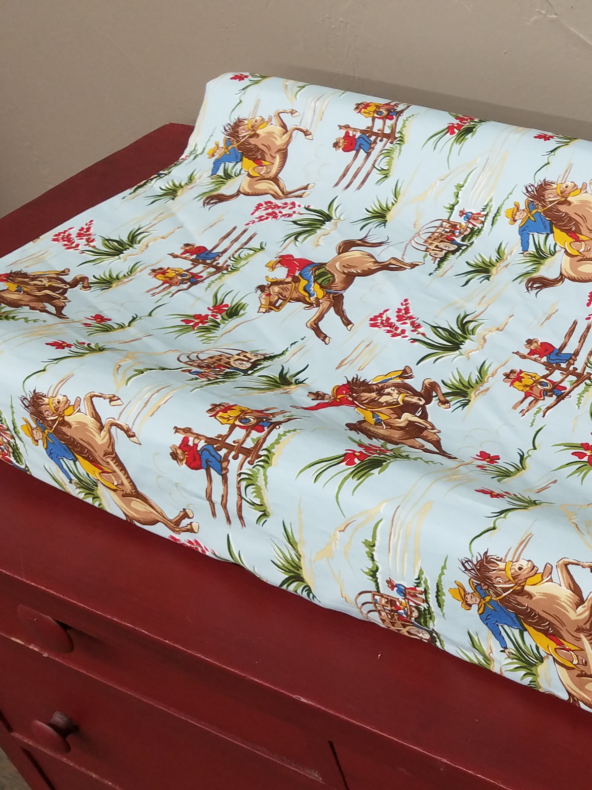 Changing Pad Cover - Barn Dandy Cowboy Western Cover - DBC Baby Bedding Co 