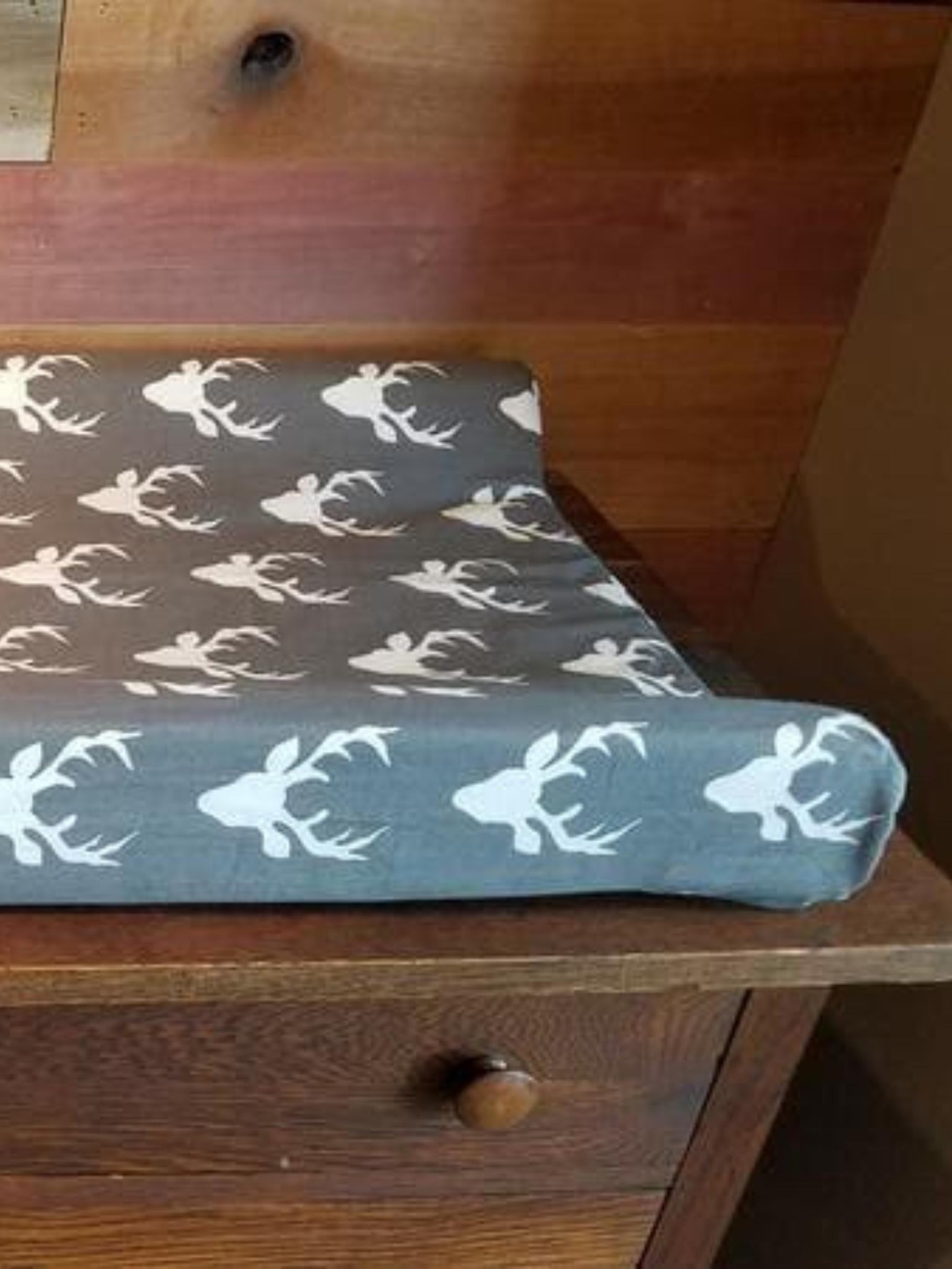 Changing Pad Cover - Dark Gray Buck Woodland Cover - DBC Baby Bedding Co 