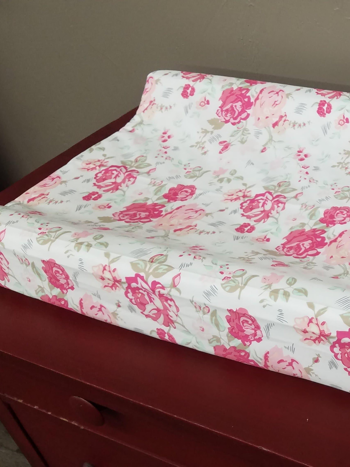 Changing Pad Cover - Romantic Roses Floral Cover - DBC Baby Bedding Co 
