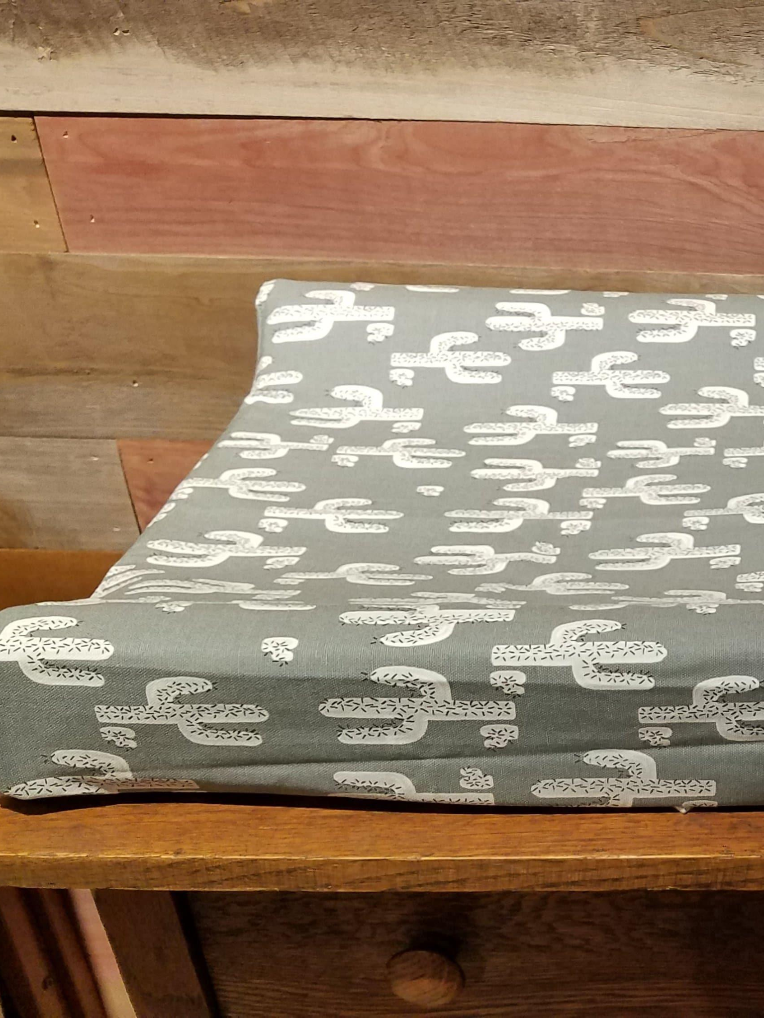 Changing Pad Cover - Gray Cactus Western Cover - DBC Baby Bedding Co 