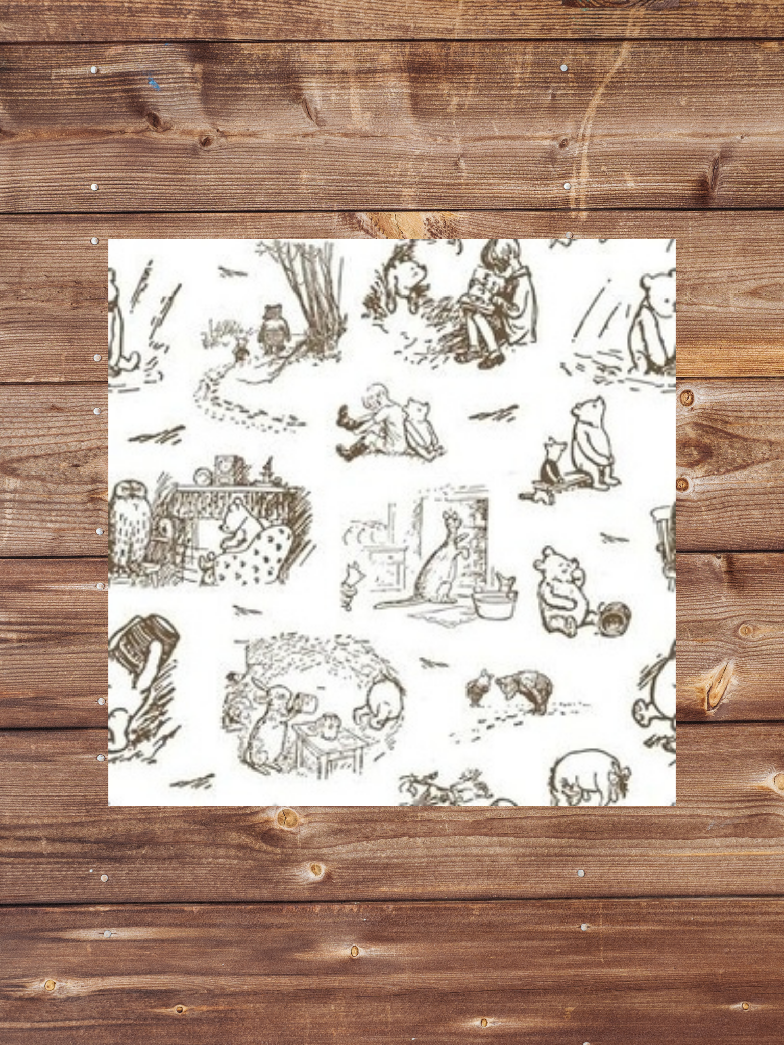 Carseat tent - Brown Toile Winnie the Pooh & the 100 Acre Woods Tent - DBC Baby Bedding Co 