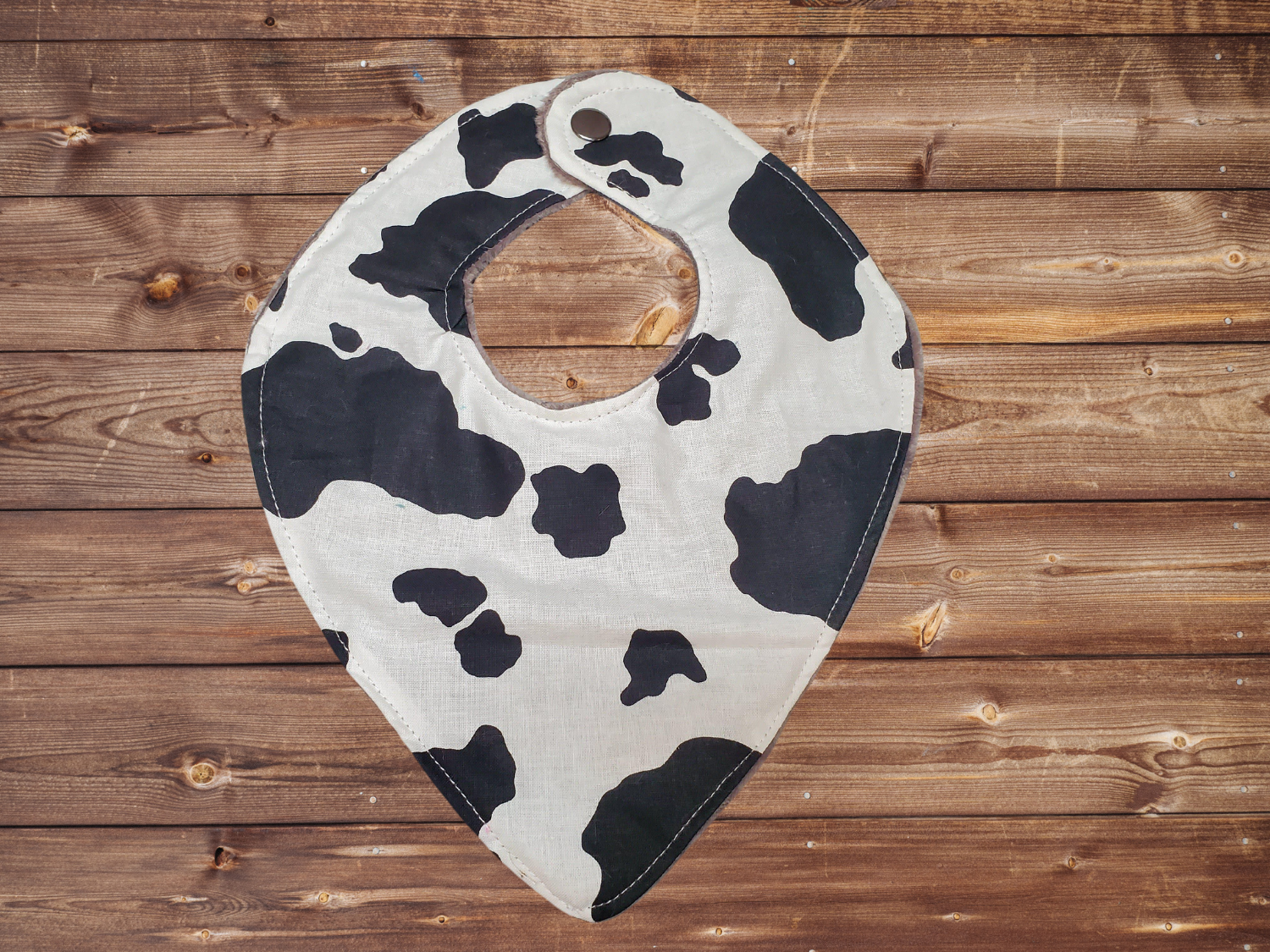 Baby Bib - Black White Cow Print - DBC Baby Bedding Co 