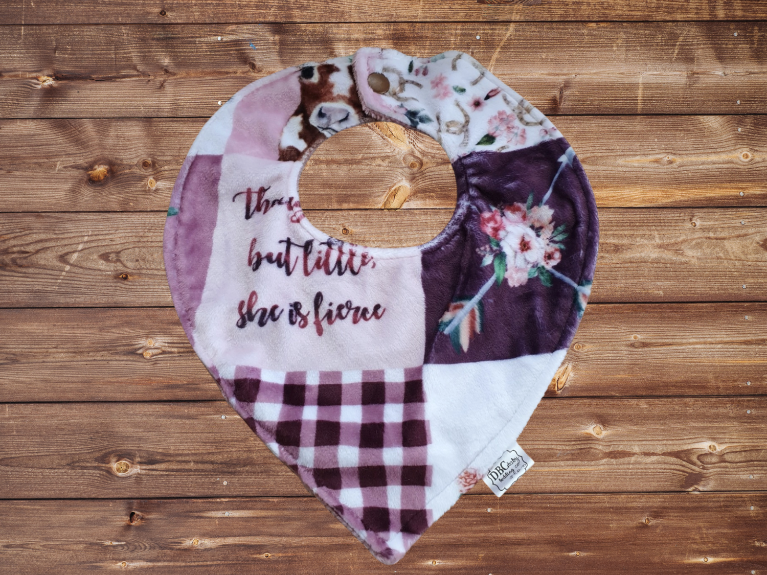 Baby Bib - Cowgirl Western Minky - DBC Baby Bedding Co 