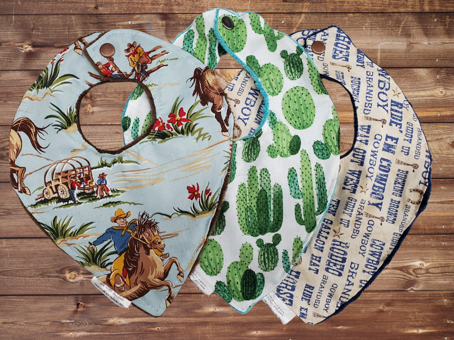 Barn Dandy Cowboy, Cactus, and Rodeo Western Bibs - DBC Baby Bedding Co 