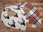 Bib set- Buck and White Plaid Woodland Bibs - DBC Baby Bedding Co 