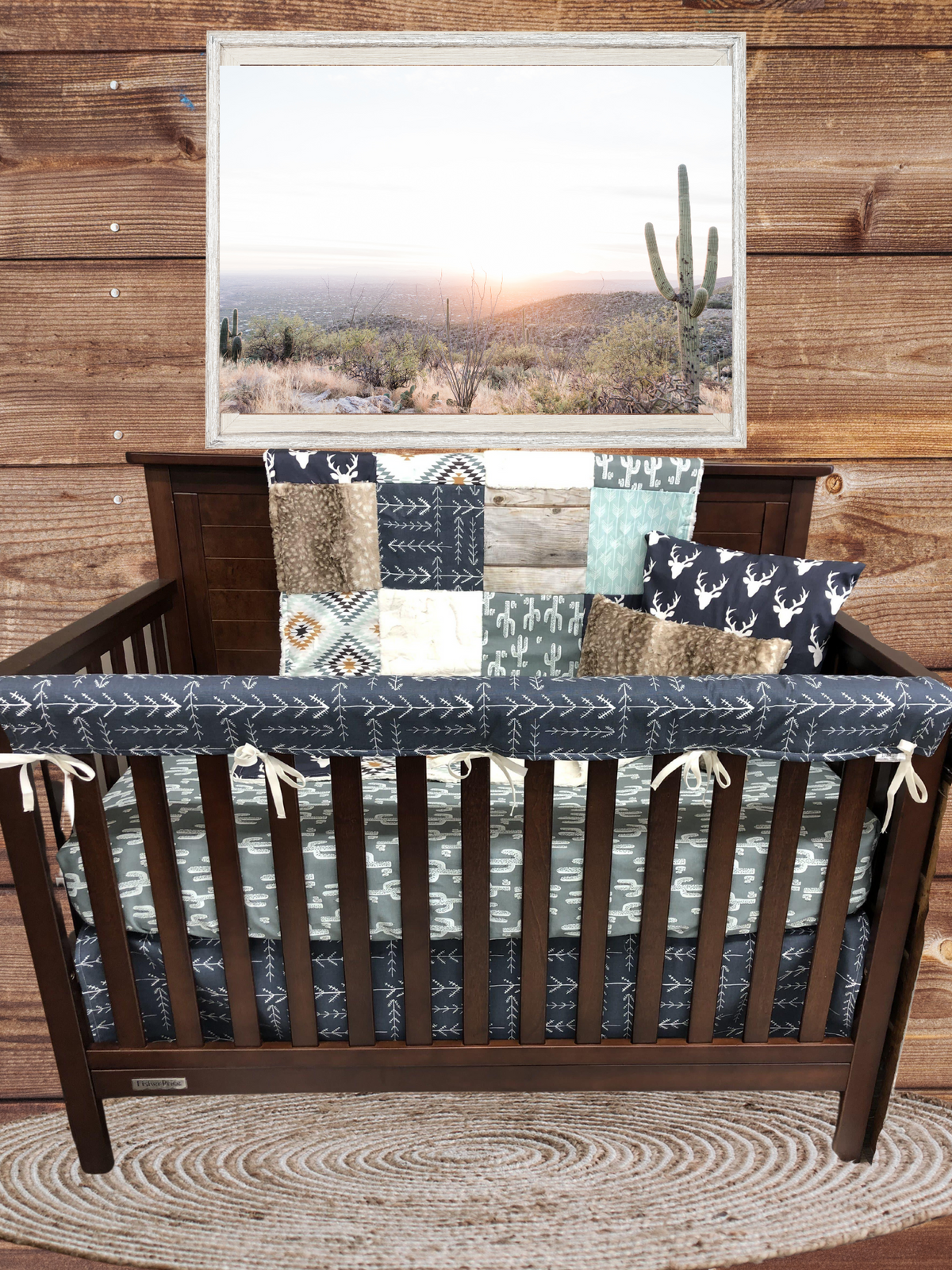 Boy Crib Bedding - Buck, Aztec, Cactus Western Baby &amp; Toddler Bedding Collection - DBC Baby Bedding Co 