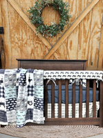 Custom Boy Crib Bedding - Navy Farm Life and Tractor Farm Baby Bedding Collection - DBC Baby Bedding Co 