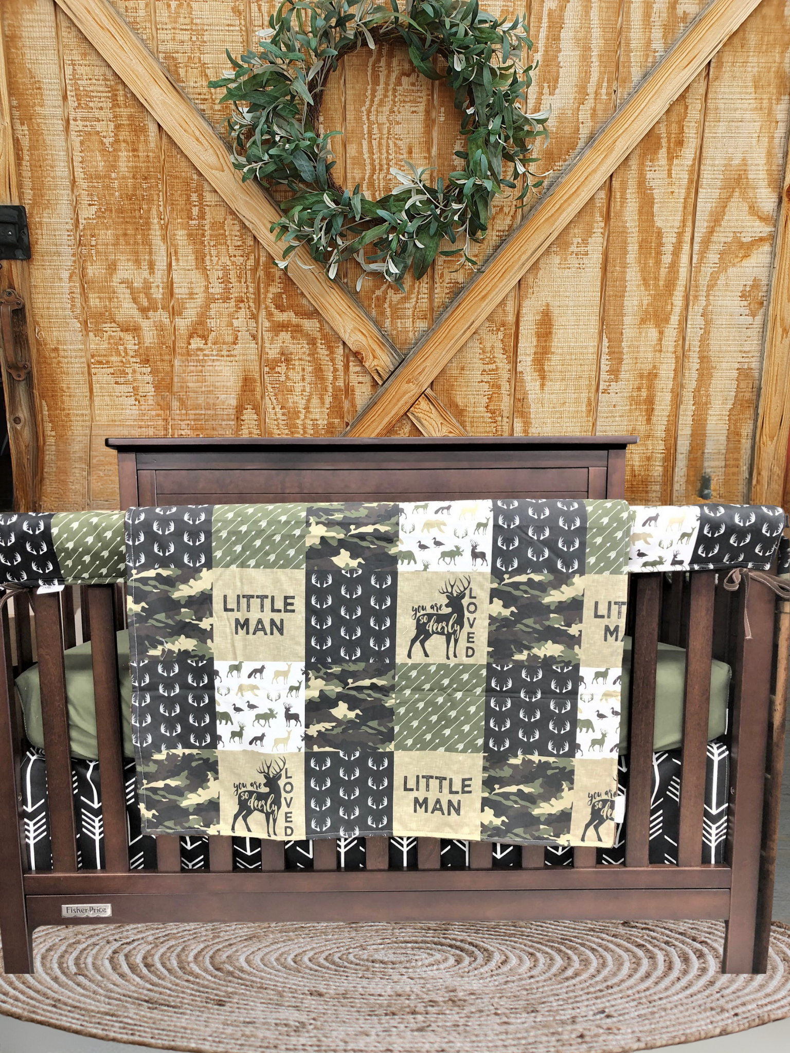 Hunting and Bass Fishing Crib Mobile for Woodland, Camping, Rustic Nursery  Largemouth Bass, Deer, Ducks Hanging Mobile 