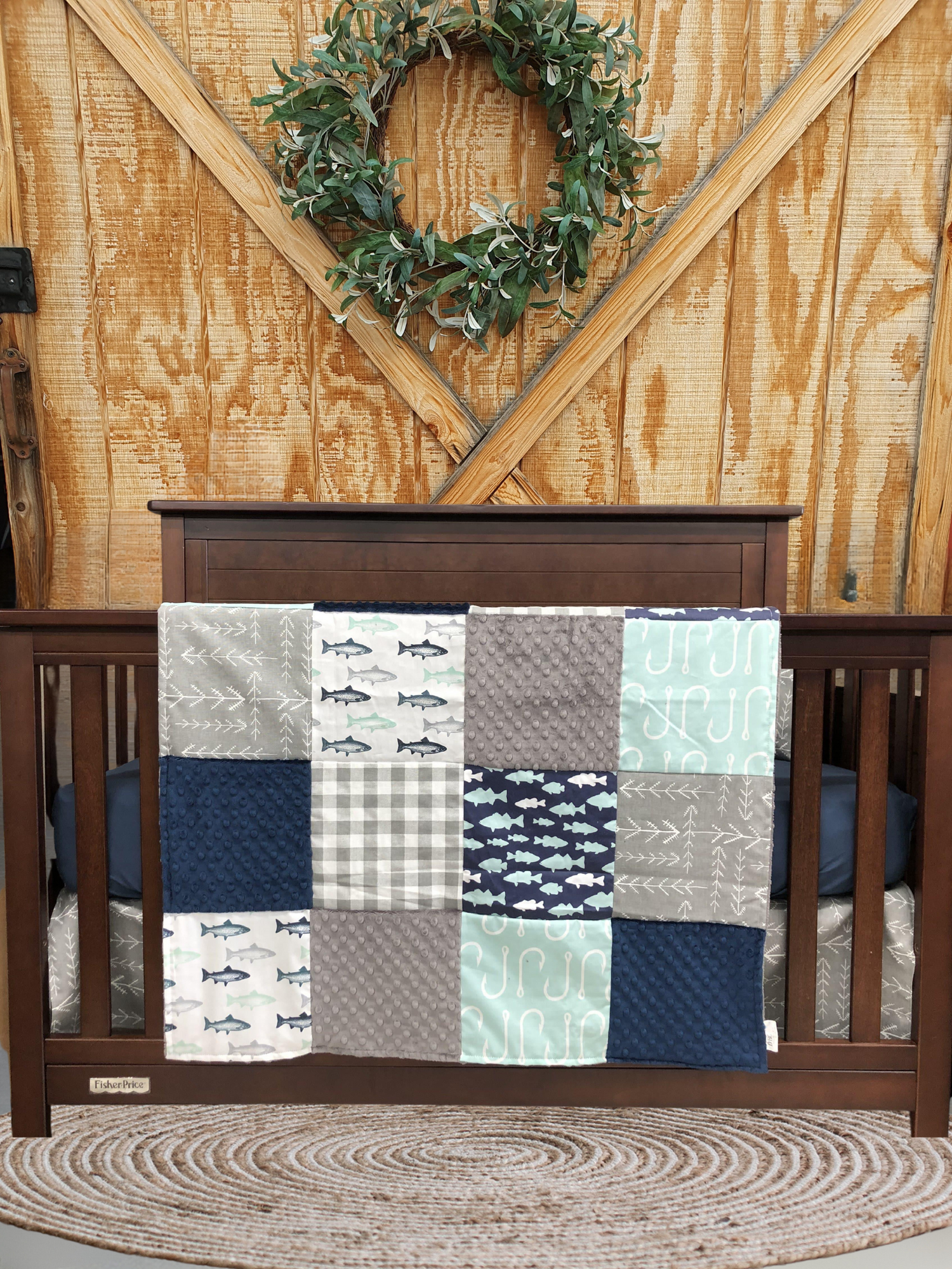 New Release Boy Crib Bedding - Trout Fishing Baby Bedding Collection - DBC Baby Bedding Co 