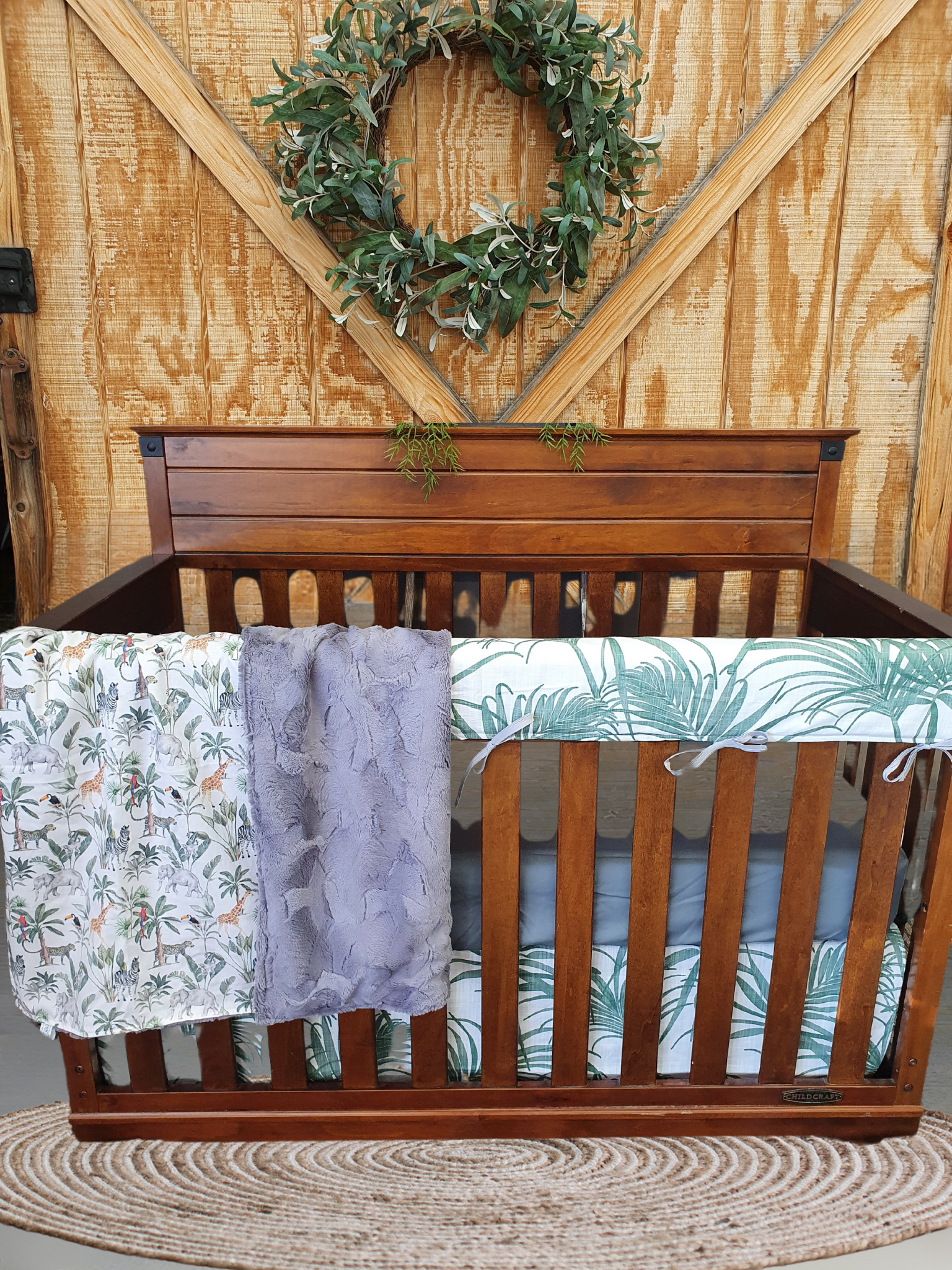 Custom Neutral Crib Bedding - Jungle Safari Modern Baby Bedding Collection - DBC Baby Bedding Co 