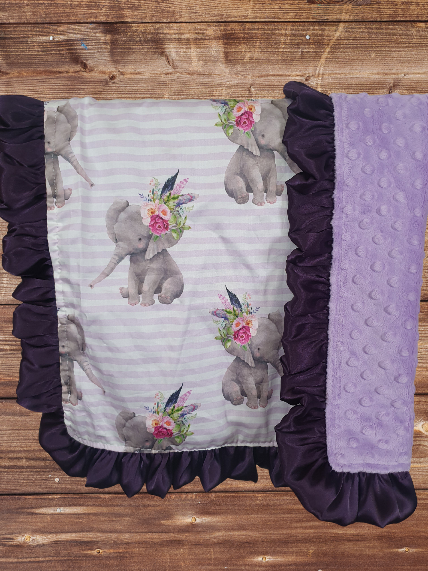 Ruffle Baby Lovey - Boho Elephant Lovey - DBC Baby Bedding Co 