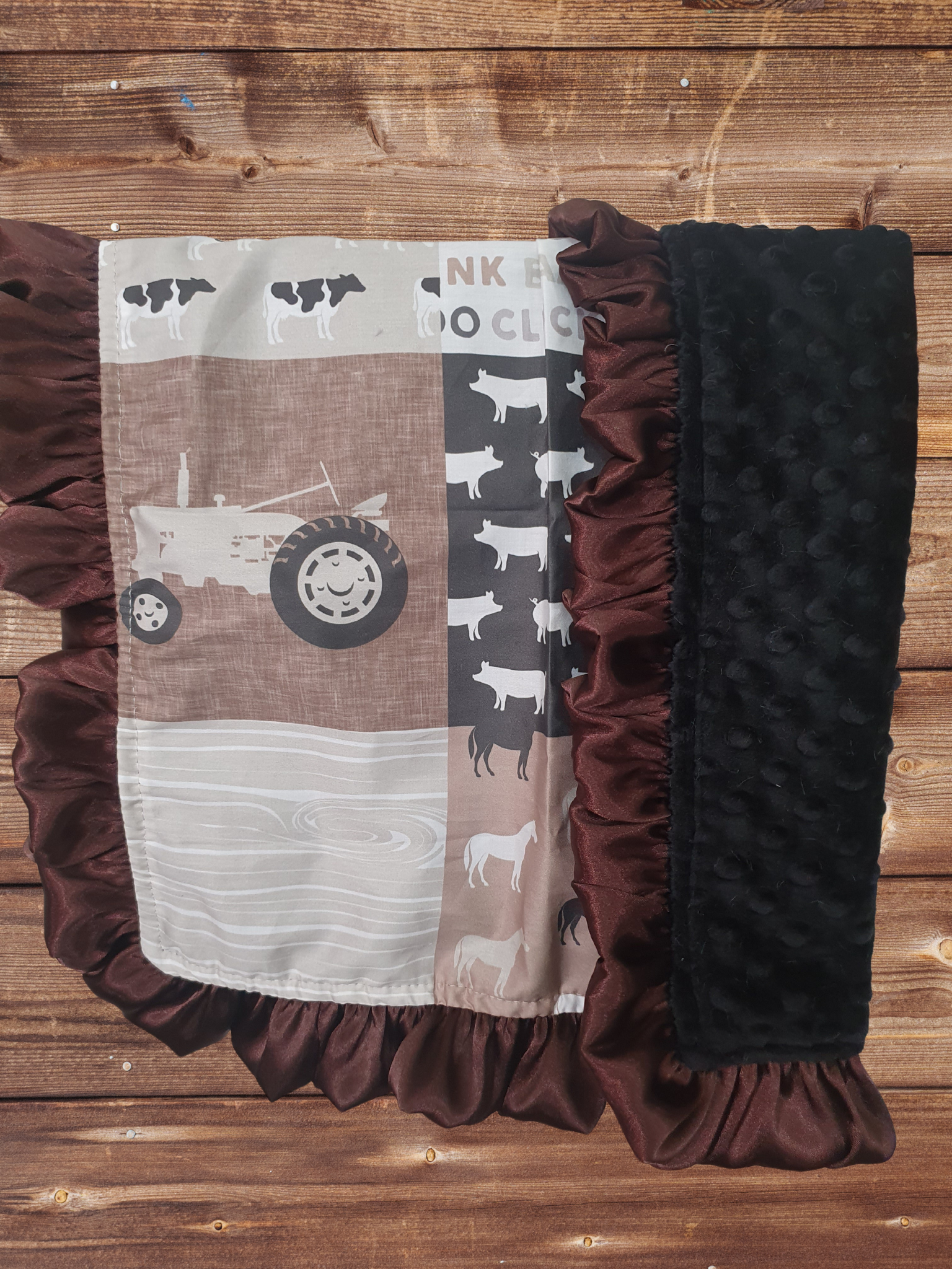 Ruffle Baby Lovey - Farm Life Tractor Lovey - DBC Baby Bedding Co 