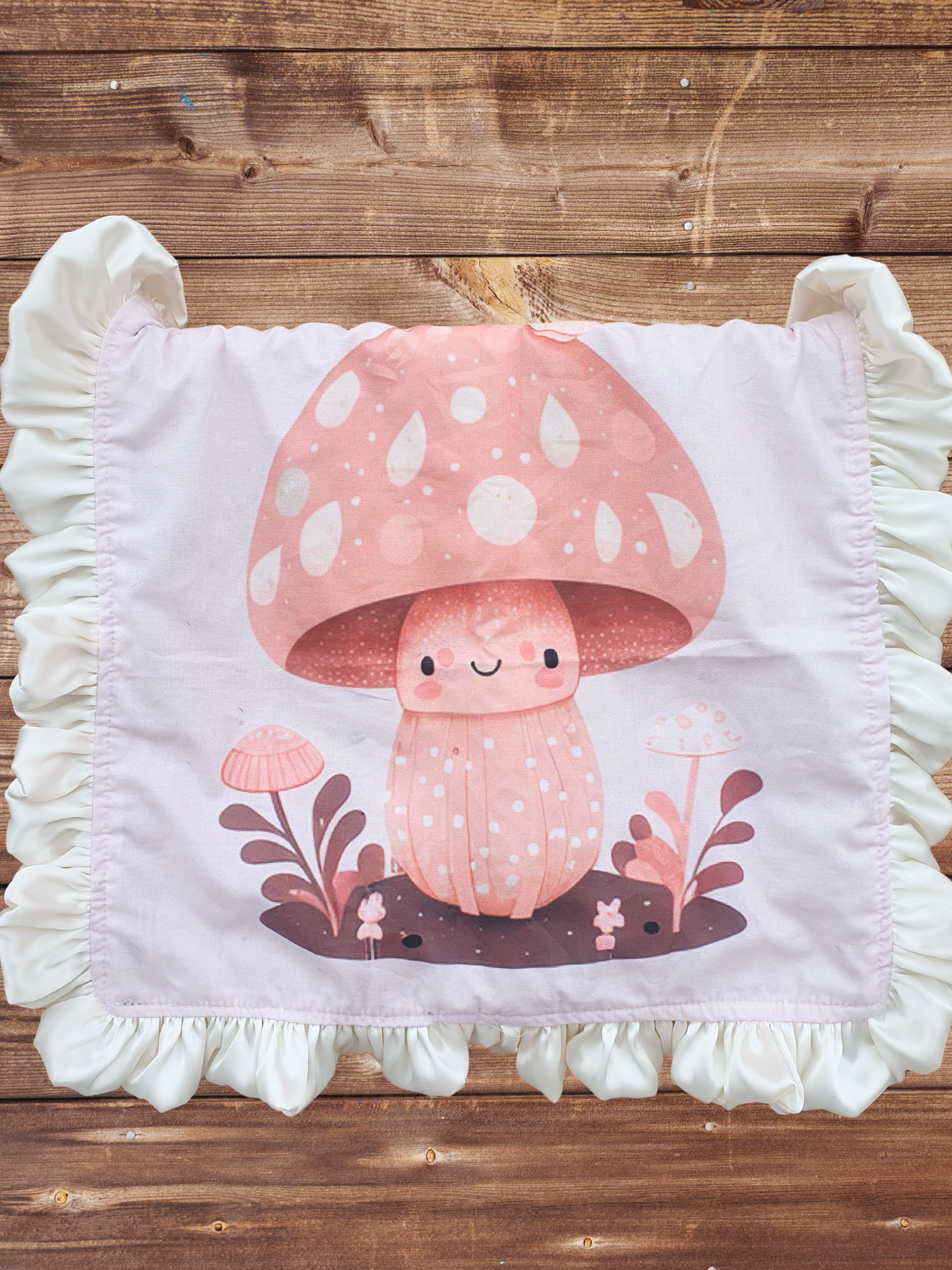 Ruffle Baby Lovey - Baby Mushroom Woodland and Lynx Minky Lovey - DBC Baby Bedding Co 