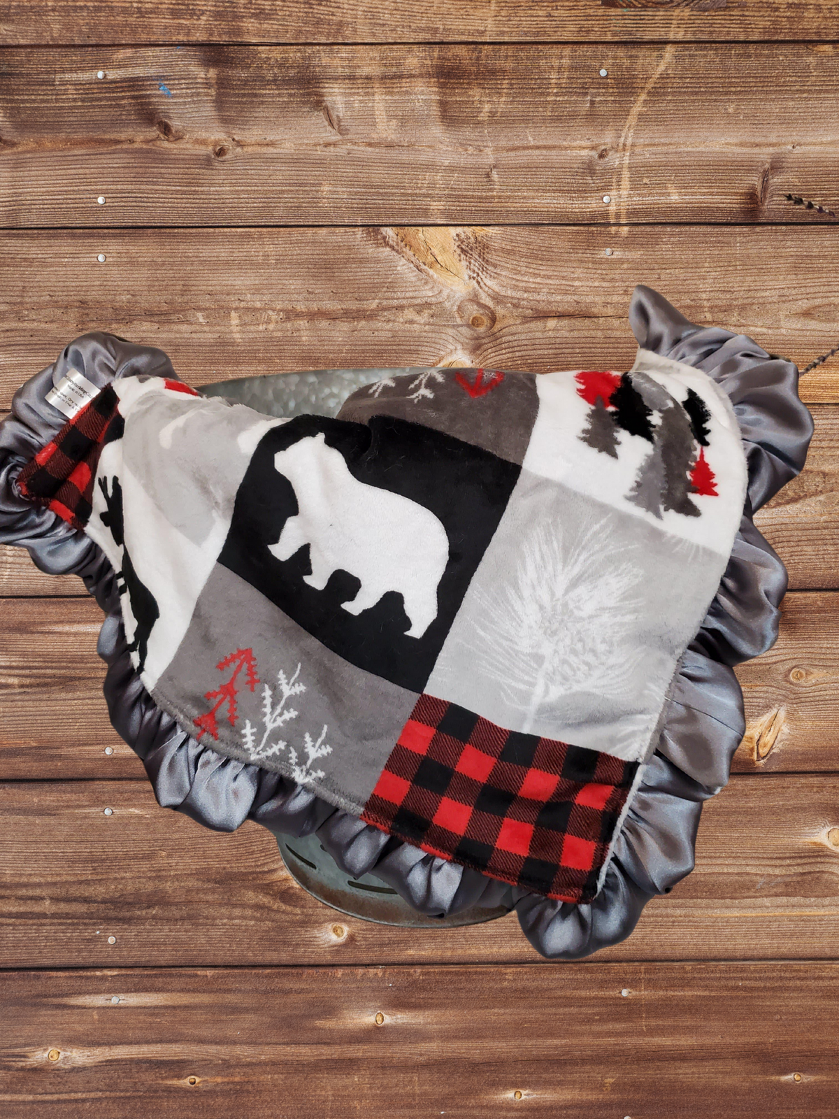 Baby Ruffle Lovey - Bear, Moose Woodland Lovey - DBC Baby Bedding Co 