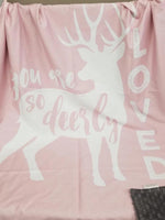 Standard Blanket - You Are So Deerly Loved  Deer and Minky Woodland Blanket - DBC Baby Bedding Co 