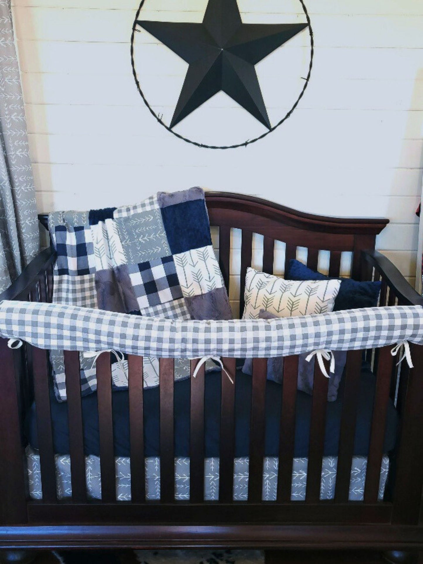 Boy Crib Bedding - Check and Arrow Western Baby Bedding Collection - DBC Baby Bedding Co 