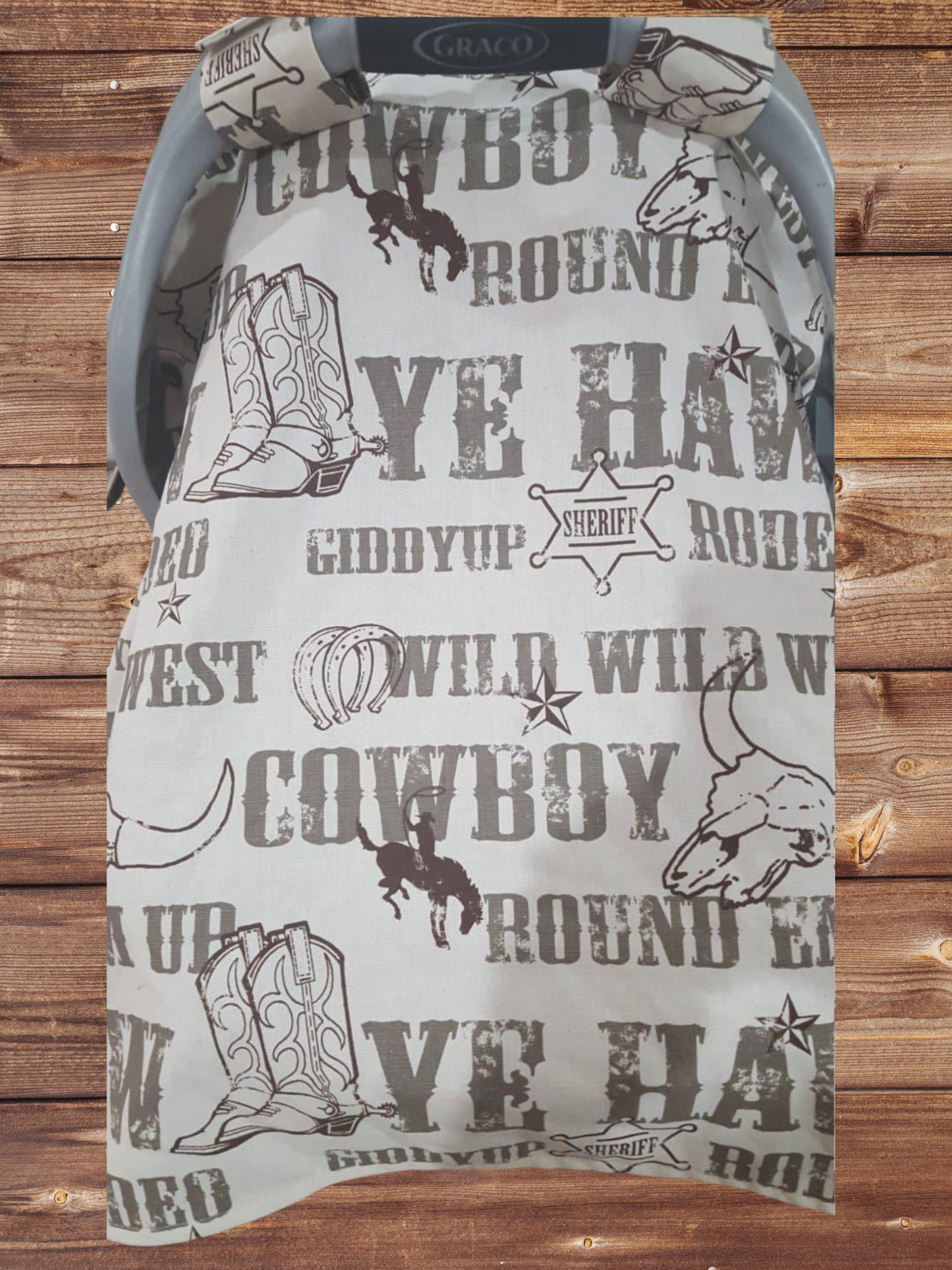 Carseat Tent - Wild West Cowboy Western Tent - DBC Baby Bedding Co 