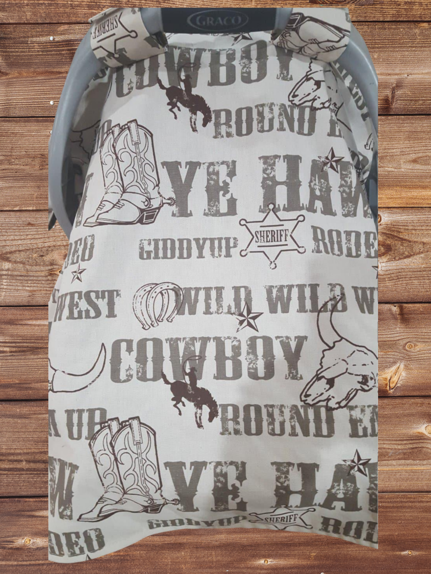 Carseat Tent - Wild West Cowboy Western Tent - DBC Baby Bedding Co 