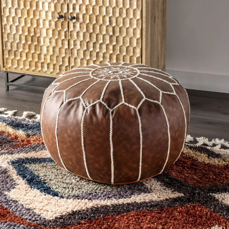 Ottoman - Vegan Leather Pouf - DBC Baby Bedding Co 