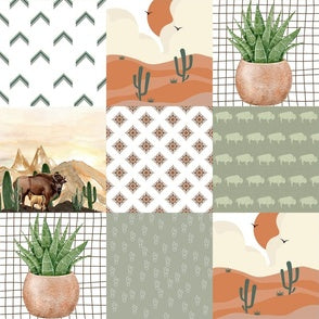 New Release Boy Crib Bedding - Bison and Desert Cactus Western Baby Bedding &amp; Nursery Collection - DBC Baby Bedding Co 