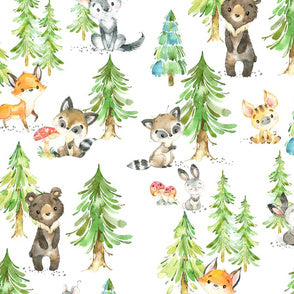 New Release Neutral Crib Bedding - Bear, Fox, Wolf Woodland Animals Baby Bedding Collection - DBC Baby Bedding Co 