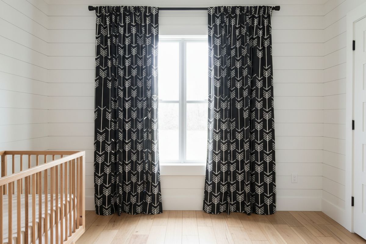 Black Arrow Curtains - Correct Fabric