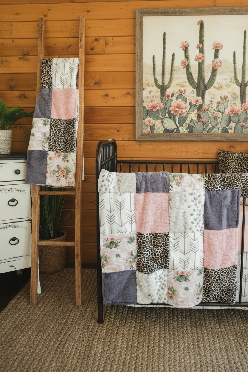 Blanket on Rustic Ladder