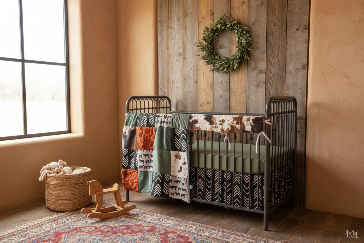 Boho Angus Western Boy Crib Bedding - Alternative Angle