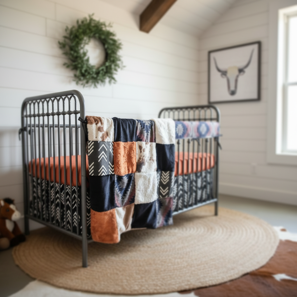 Close-up angled crib view