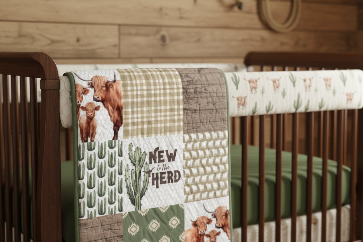 Close-up highland cow cactus rail cover