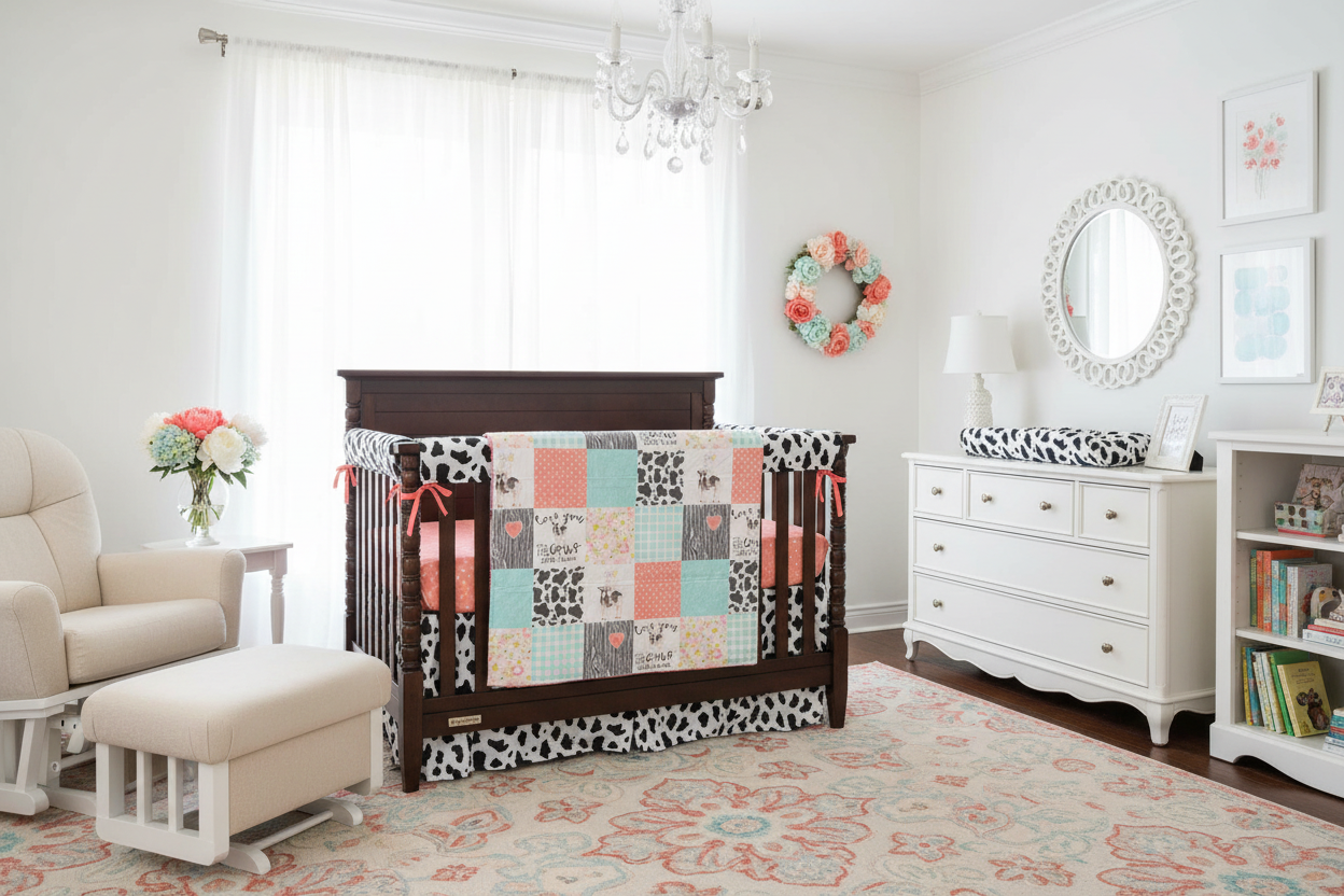 Cow Bedding Pretty Elegant Nursery