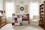 Cow Burgundy Pink Floral Arrow Bedding Magazine Nursery