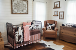 Cow Minky Western Girl Nursery - Longhorn Art