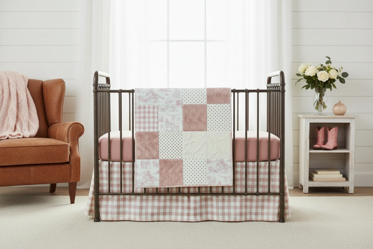 Cowgirl Toile Western Girl Nursery - Balanced Room