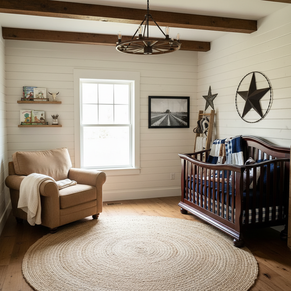 Cowhide Navy Check Nursery