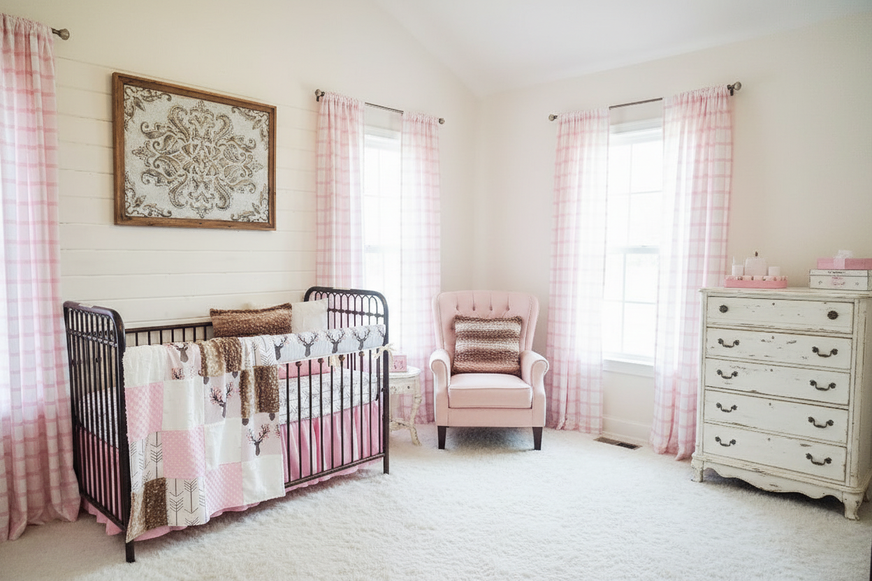 tulip fawn woodland girl crib bedding