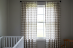 Ecru Slub Check Curtains - Medium View